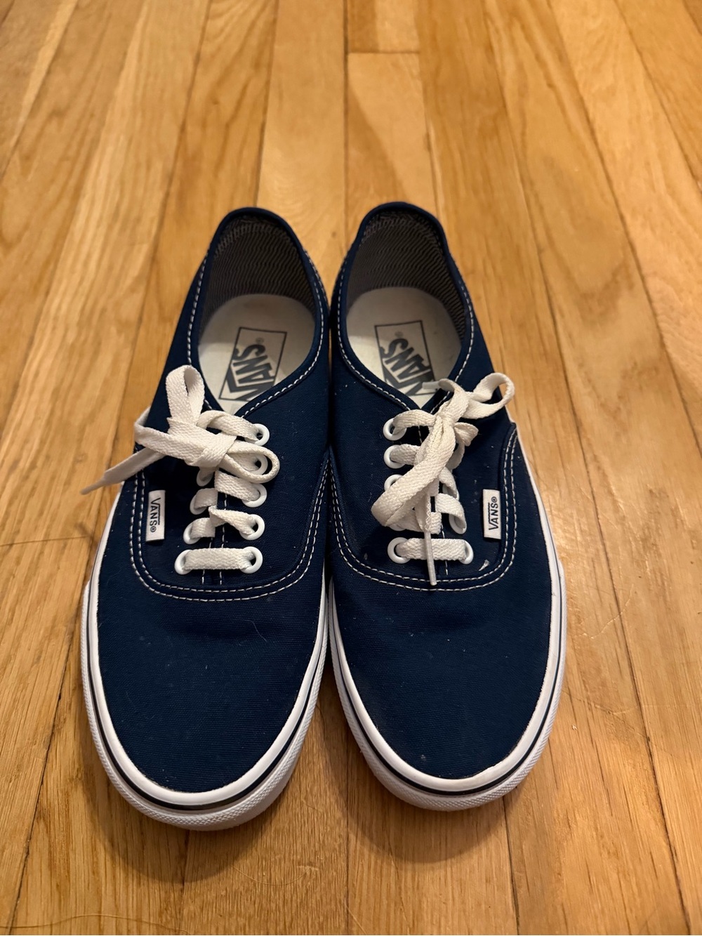 VANS Men’s US Men’s 6.5  Womens 8 Blue/White Canvas Lace-Up Low-Top Sneakers